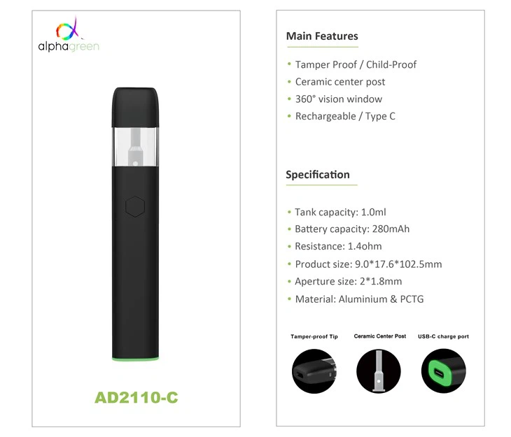 360° Window Ceramic Vape Pen