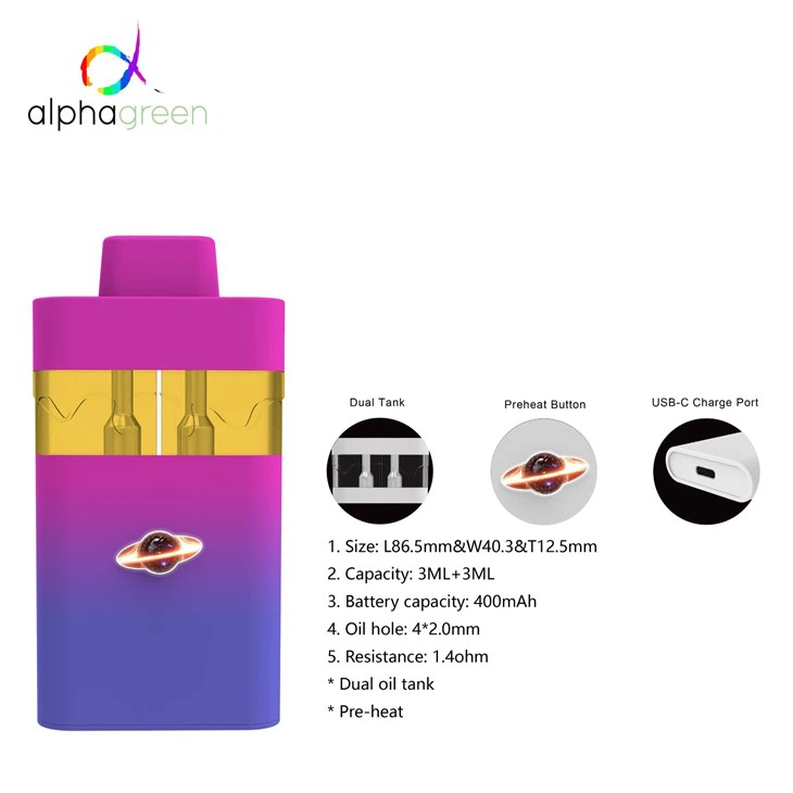 Dual Flavors & Tanks 420 Disposable Vape Pen 2+2ml | 3+3ml Cater To Different Extraction Oil | Dual Chambers | AD2960D ｜ AD2940D